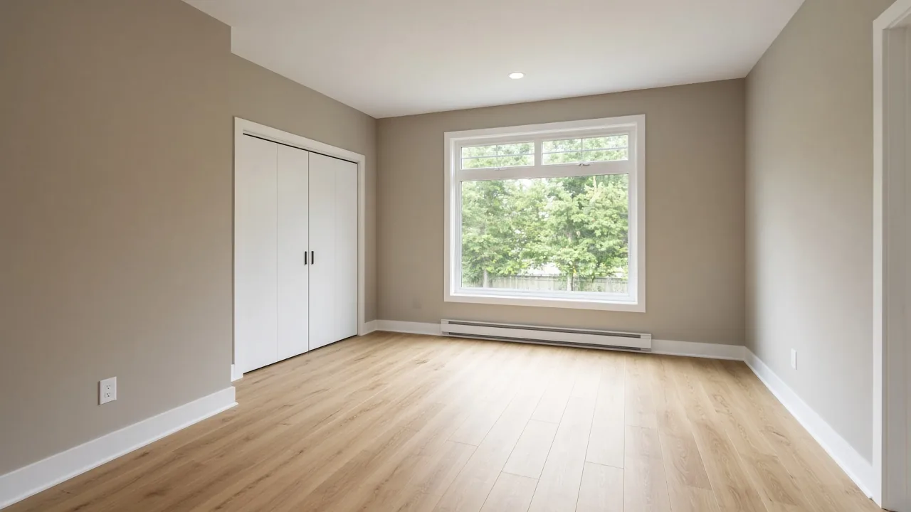 Empty bedroom in a new home