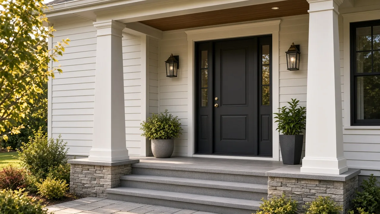 Front door of a finished new home