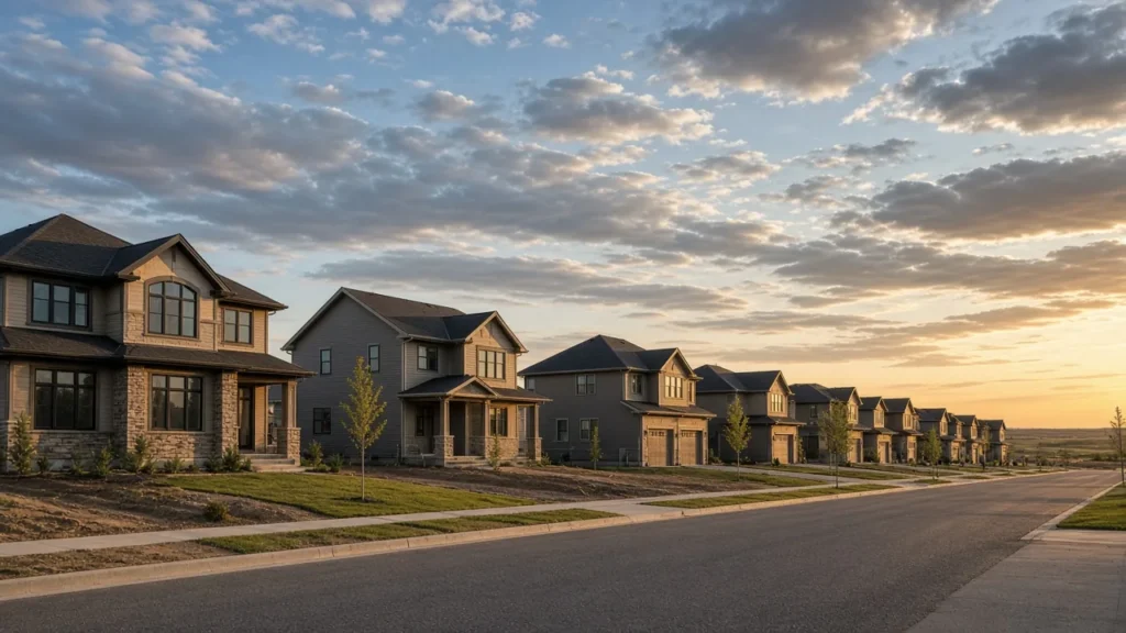 New homes in a northeast Calgary suburb