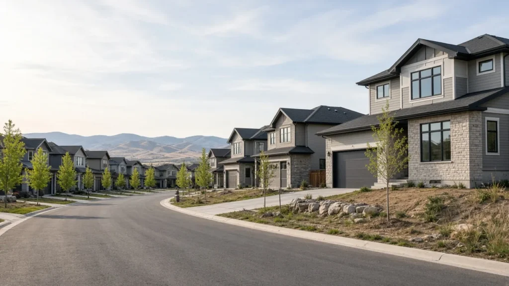 New homes on a southwest Calgary street